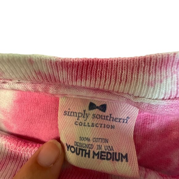 Simply Southern Long Sleeve T-Shirt  Tie Dye Simple is Better South Youth Medium - Picture 5 of 11